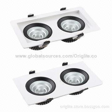 LED Recessed Light, 20W/BridgeLux Chip/Lifud Power/Rotary Head/Square Shaped/Anti-glare Design